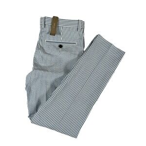 J. Crew Ludlow Slim Fit White Blue Striped Seersucker Pants Men's 30x30 (32x30)